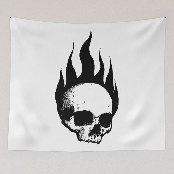 Item preview, Gothic Mini Flaming Skull | Y2k 2000s Trendy Skater Aesthetic designed and sold by Qoupy.