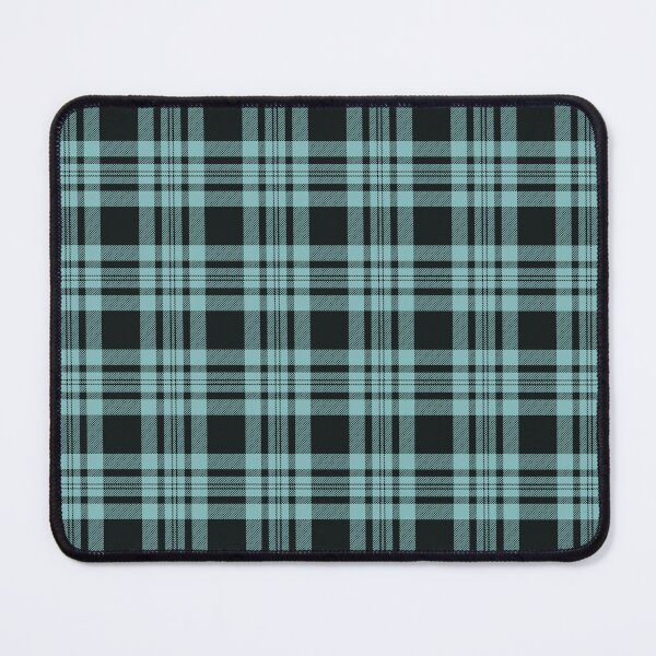 Artikelvorschau, Aquablau-graues und dunkelgraues Tartan-Muster entworfen und verkauft von ModdiesColors.