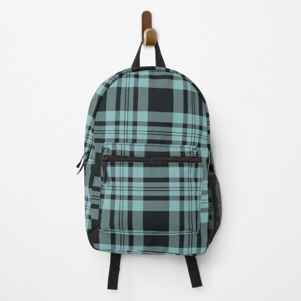 Item preview, Aqua Blue-Gray and Charcoal Tartan Pattern designed and sold by ModdiesColors.