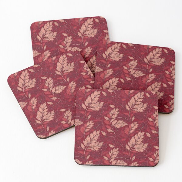 Item preview, Crimson Crush: A bold and dramatic pattern with deep red leaves, perfect for a passionate and intense look. designed and sold by Grang Art Artistic Designs.