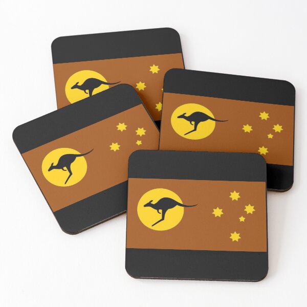 Item preview, Aussie Kangaroo Sun Flag. Ochre. Art designed and sold by Kangaroo Sun.