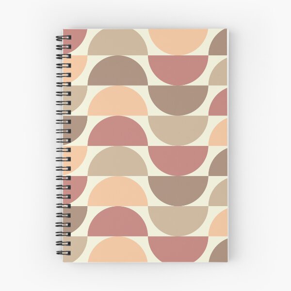 Item preview, Mid century abstract half circles pattern in terracotta, tan, beige and brown  designed and sold by Yasminepatterns .