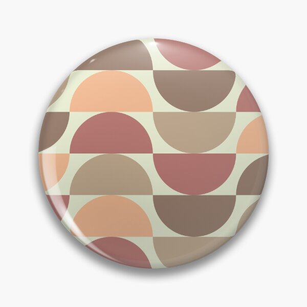 Item preview, Mid century abstract half circles pattern in terracotta, tan, beige and brown  designed and sold by Yasminepatterns .