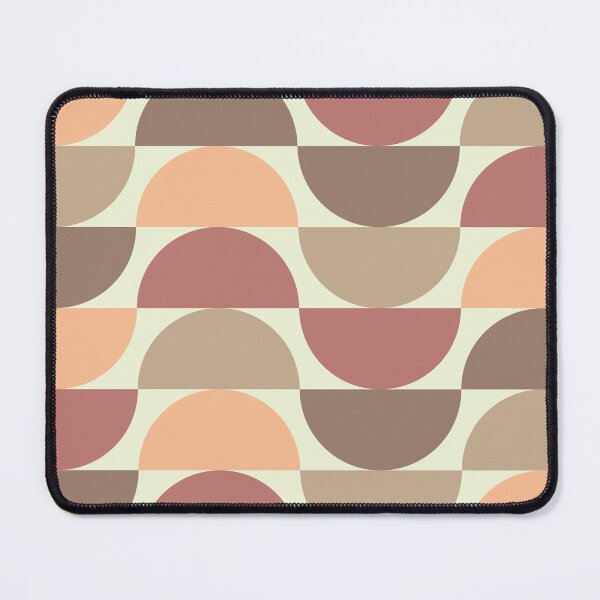 Item preview, Mid century abstract half circles pattern in terracotta, tan, beige and brown designed and sold by Yasminepatterns .