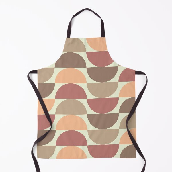 Item preview, Mid century abstract half circles pattern in terracotta, tan, beige and brown designed and sold by Yasminepatterns .