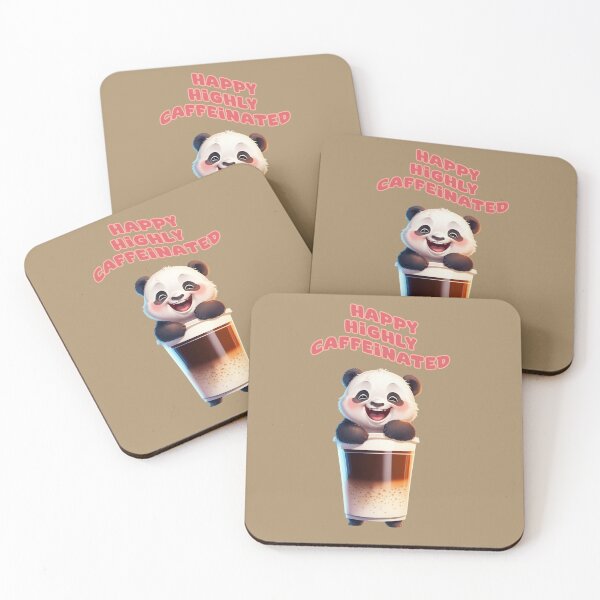Item preview, CUTE PANDA HAPPY HIGHLY CAFFEINATED designed and sold by La Loca.