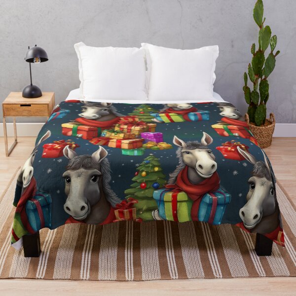 Item preview, A Drove of Colourful Donkeys: A busy pattern featuring a drove of colourful donkeys with gifts.  designed and sold by Grang Art Artistic Designs.