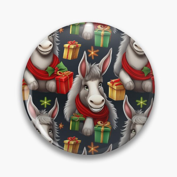 Item preview, A Herd of Donkeys: A busy pattern featuring a herd of donkeys loaded with Christmas gifts.  designed and sold by Grang Art Artistic Designs.