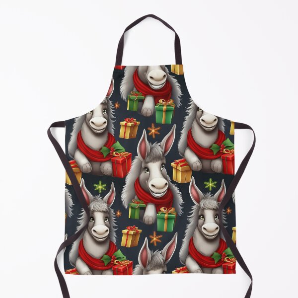 Item preview, A Herd of Donkeys: A busy pattern featuring a herd of donkeys loaded with Christmas gifts. designed and sold by Grang Art Artistic Designs.