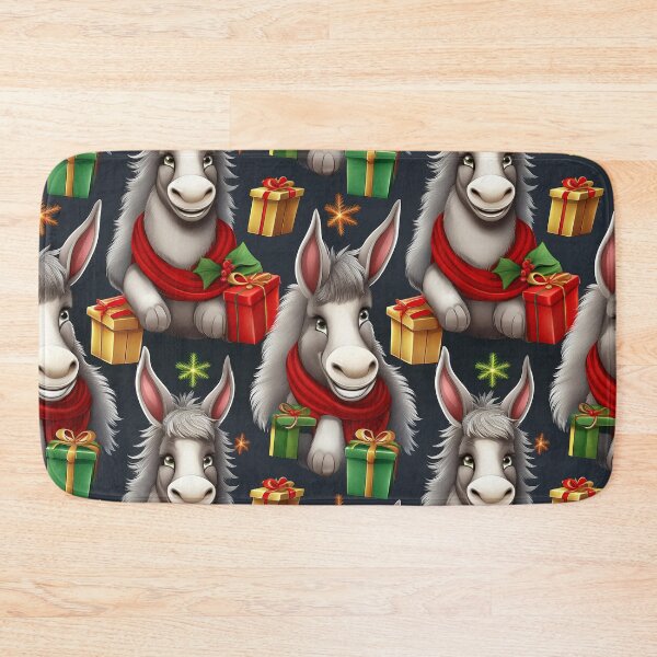Item preview, A Herd of Donkeys: A busy pattern featuring a herd of donkeys loaded with Christmas gifts.  designed and sold by Grang Art Artistic Designs.
