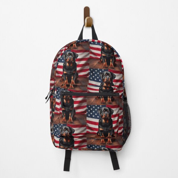 Item preview, Patriotic Rottweiler Dog with USA Flag designed and sold by bonnieleigh6902.