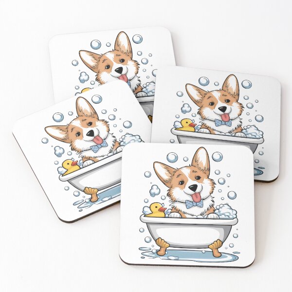 Item preview, Corgi Bubble Bath Time – Cute Dog Illustration designed and sold by Pastel-Pulse.