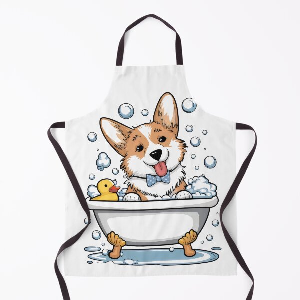 Item preview, Corgi Bubble Bath Time – Cute Dog Illustration designed and sold by Pastel-Pulse.