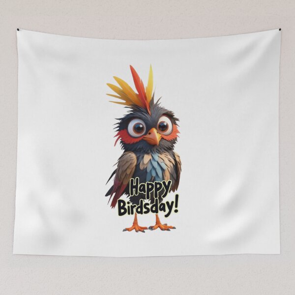 Item preview, Cute Colorful Bird with "Happy Birdsday" Greeting - Fun Birthday Design designed and sold by lamp148.