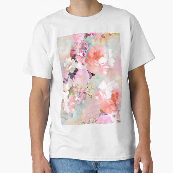 Item preview, Romantic Pink Teal Watercolor Chic Floral Pattern designed and sold by GirlyTrend.