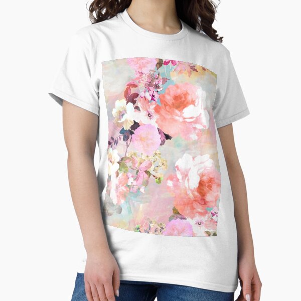 Item preview, Romantic Pink Teal Watercolor Chic Floral Pattern designed and sold by GirlyTrend.