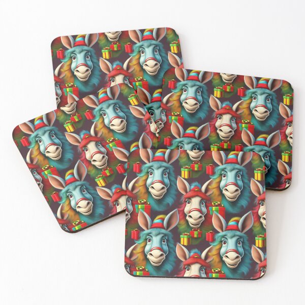 Item preview, Merry Donkey Christmas: A heartwarming pattern featuring donkeys with gifts and spreading joy. designed and sold by Grang Art Artistic Designs.
