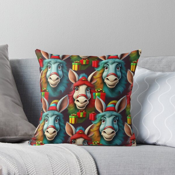 Item preview, Merry Donkey Christmas: A heartwarming pattern featuring donkeys with gifts and spreading joy. designed and sold by Grang Art Artistic Designs.