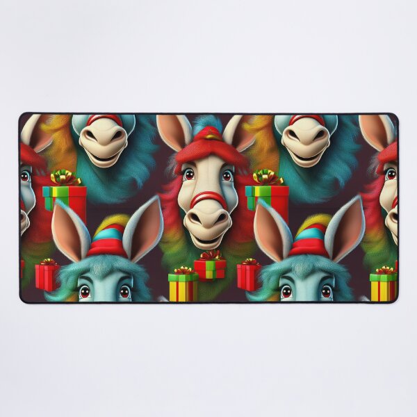 Item preview, Merry Donkey Christmas: A heartwarming pattern featuring donkeys with gifts and spreading joy. designed and sold by Camel & Quirk.
