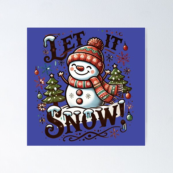 Item preview, Let It Snow! Joyful Snowman Design designed and sold by leyfinder.