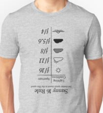 Sunny 16 Rule - Black INVERTED Unisex T-Shirt