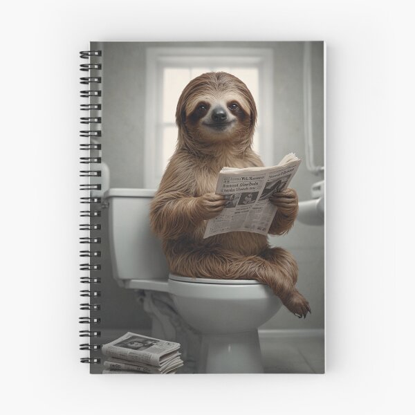 Item preview, Funny Sloth Reading Newspaper on Toilet designed and sold by vk09.