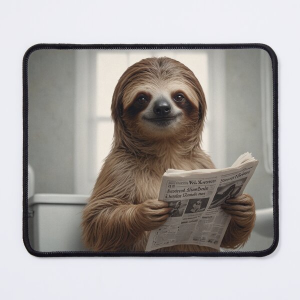 Item preview, Funny Sloth Reading Newspaper on Toilet designed and sold by vk09.