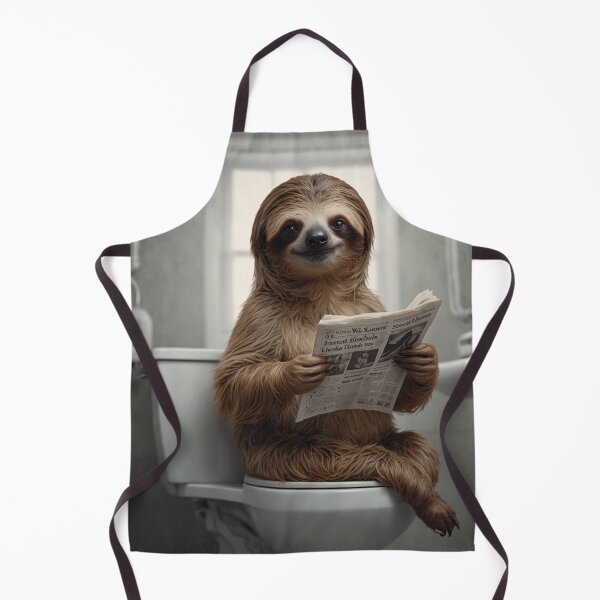 Item preview, Funny Sloth Reading Newspaper on Toilet designed and sold by vk09.