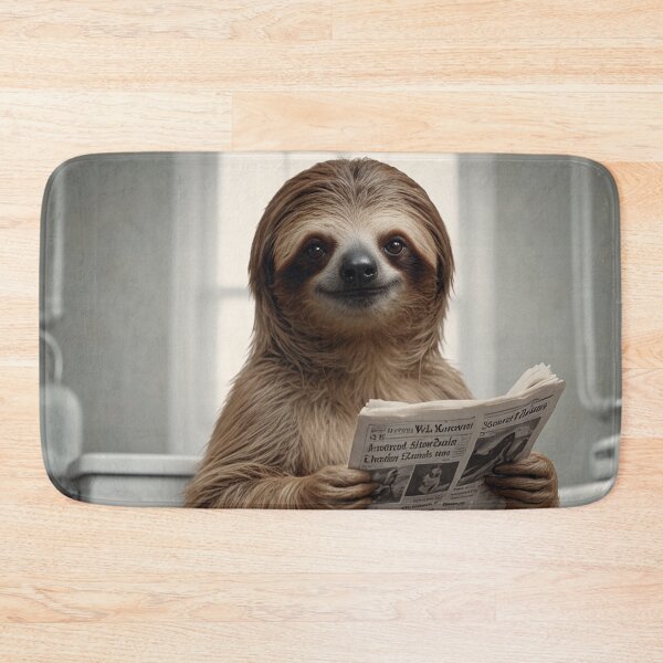 Item preview, Funny Sloth Reading Newspaper on Toilet designed and sold by vk09.