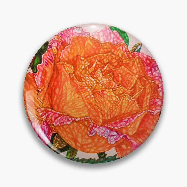 Item preview, Ravishing Rose - Beautiful Pink & Orange Rose in Colored Pencil designed and sold by FloresInColor1.