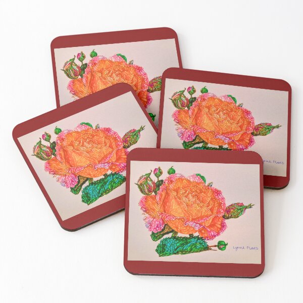 Item preview, Ravishing Rose - Beautiful Pink & Orange Rose in Colored Pencil designed and sold by FloresInColor1.