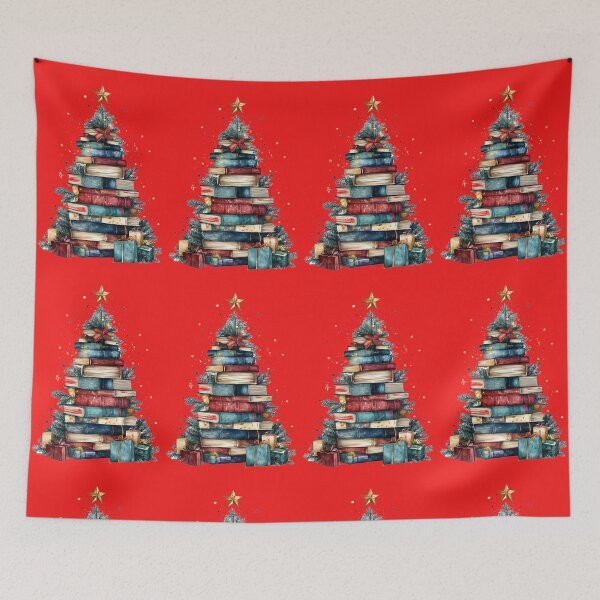 Item preview, Christmas Tree Made of Books A Funny Christmas Gift for Book Lovers  designed and sold by KrisArtZone.