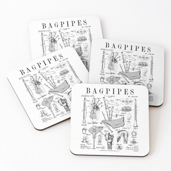 Item preview, Bagpipes Bagpiper Bagpipe Player Vintage Patent Musician designed and sold by GrandeDuc.