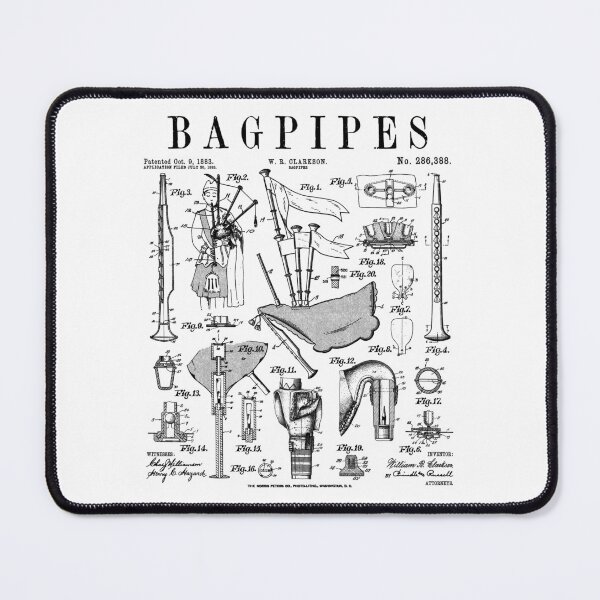 Item preview, Bagpipes Bagpiper Bagpipe Player Vintage Patent Musician designed and sold by GrandeDuc.