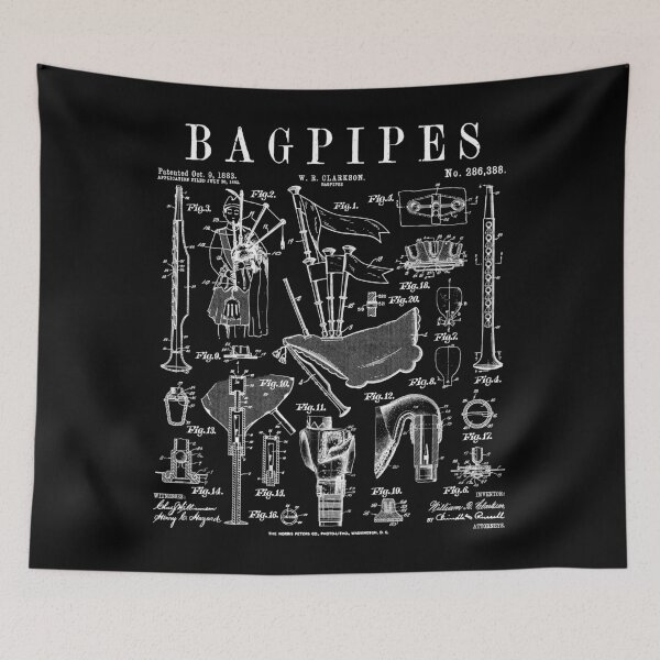 Item preview, Bagpipes Bagpiper Bagpipe Player Vintage Patent Musician designed and sold by GrandeDuc.