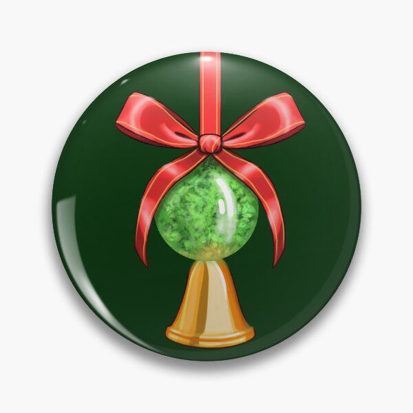 Item preview, green Christmas bowl, red bow and golden bell designed and sold by Art-Istin-See.