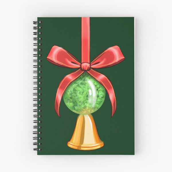 Item preview, green Christmas bowl, red ribbon and golden bell designed and sold by Art-Istin-See.