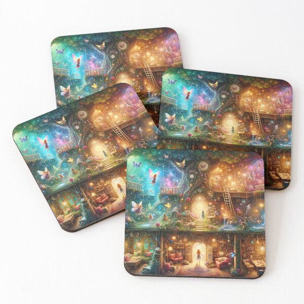 Item preview, Magical Fairy Treehouse Art Print, Enchanted Fantasy Home Wall Decor designed and sold by NancyzKreations.