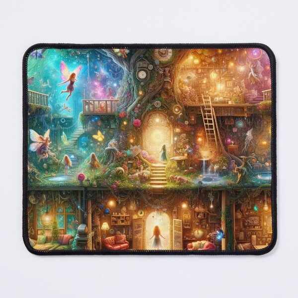 Item preview, Magical Fairy Treehouse Art Print, Enchanted Fantasy Home Wall Decor designed and sold by NancyzKreations.
