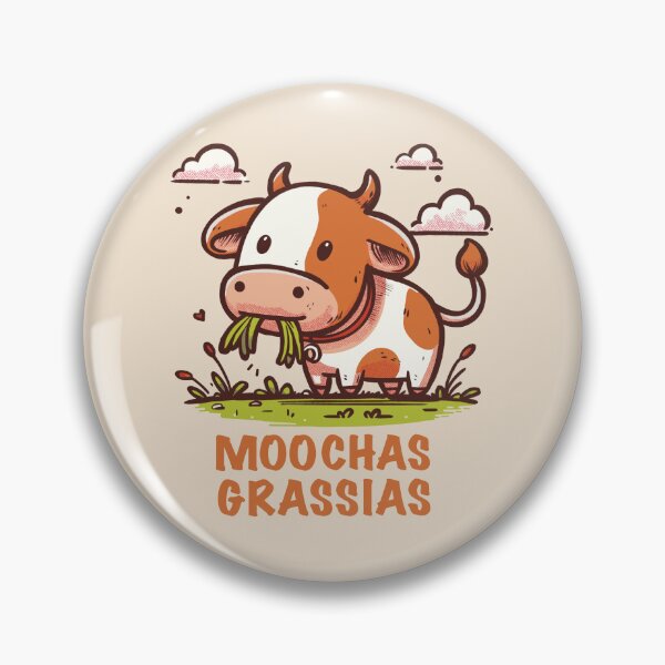 Item preview, Moochas Grassias – Funny Cow Pun Thank You Gift designed and sold by Animoodles.