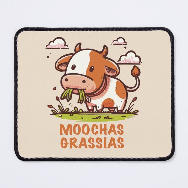 Item preview, Moochas Grassias – Funny Cow Pun Thank You Gift designed and sold by Animoodles.