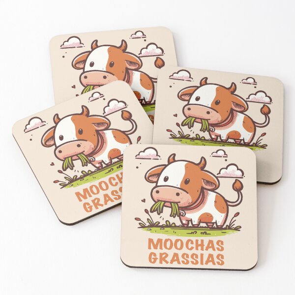 Item preview, Moochas Grassias – Funny Cow Pun Thank You Gift designed and sold by Animoodles.