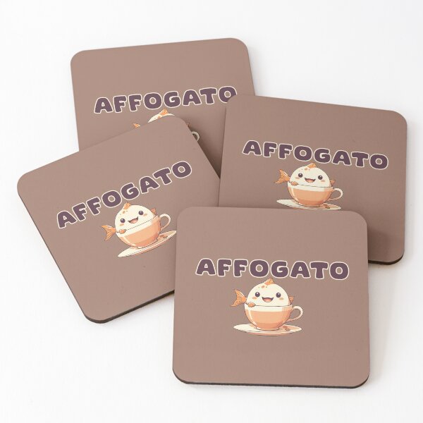 Item preview, affogato lover cute fish ice cream illustration for coffee lovers designed and sold by La Loca.