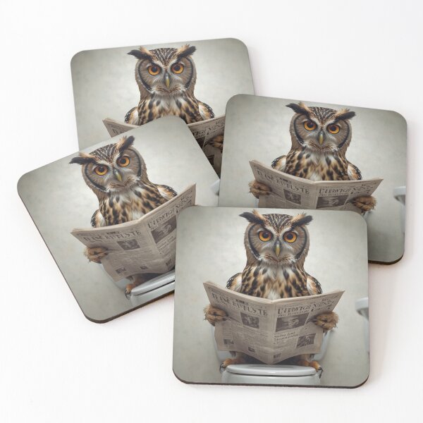 Item preview, Wise Owl Reading Newspaper on Toilet designed and sold by vk09.