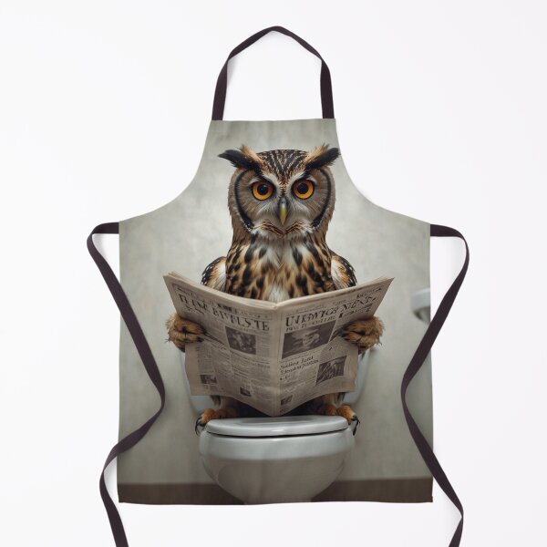 Item preview, Wise Owl Reading Newspaper on Toilet designed and sold by vk09.