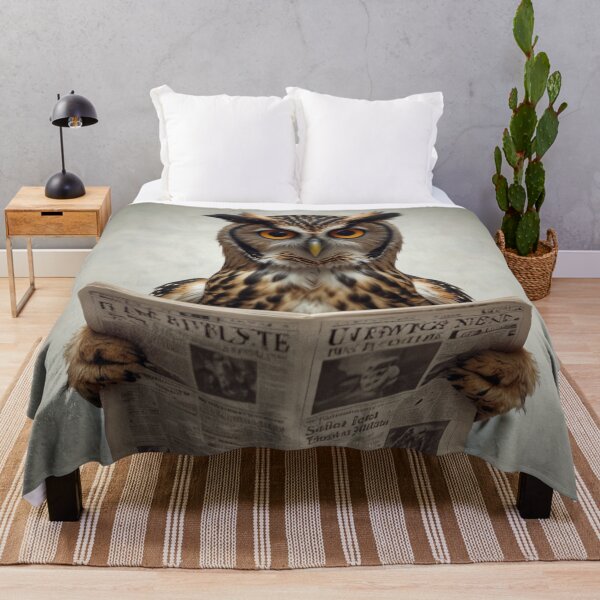 Item preview, Wise Owl Reading Newspaper on Toilet designed and sold by vk09.