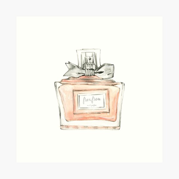 Watercolor perfume bottle Art Print
