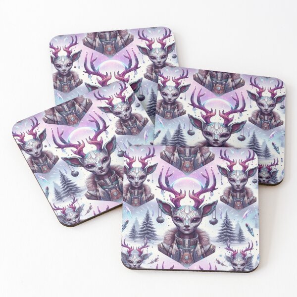Item preview, Alien Deer Friends in Winter Wonderland designed and sold by Imaginarium of Chaos falcon88 .