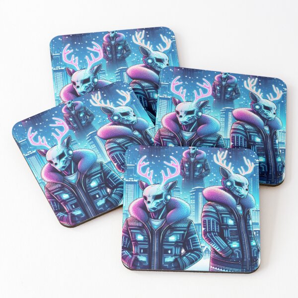 Item preview, Techno Reindeer in Snowy Cityscape designed and sold by Imaginarium of Chaos falcon88 .