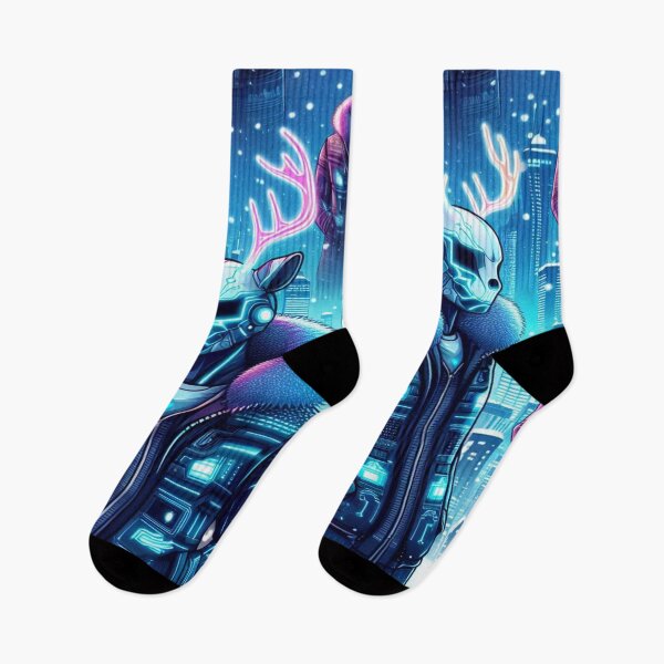 Item preview, Techno Reindeer in Snowy Cityscape designed and sold by Imaginarium of Chaos falcon88 .